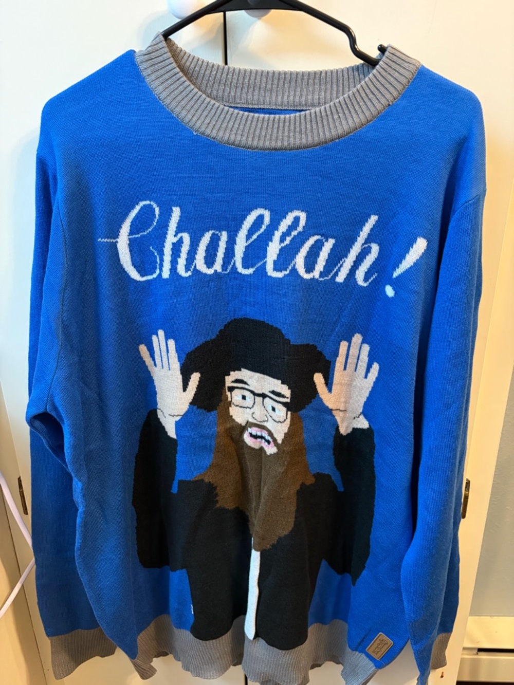 Tipsy Elves Blue "Challah!" Graphic Sweater - Men